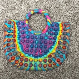 Pop it, tie dye, colorful, purse w/ unicorn pop it extra! Kids, sensory, autism